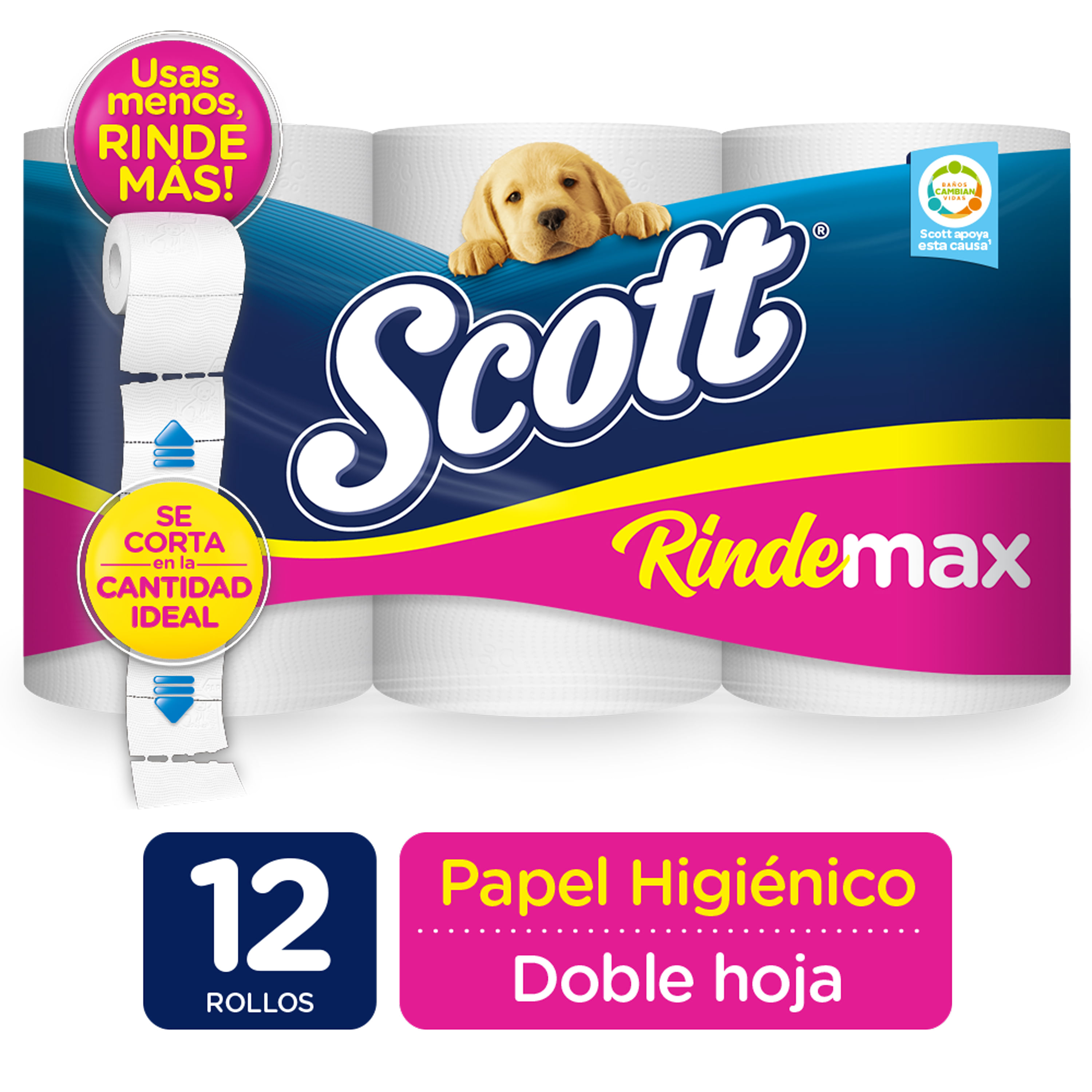 Scott® Essential™ Papel higiénico en rollo estándar 8519, 64 rollos x 350  hojas blancas de 2 capas (22.400 hojas)