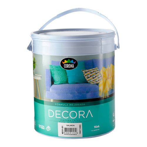 Pintura Latex Decora Formula Mejorada Para Interiores Color Salmon - 1 Galon