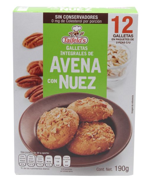 Galleta Taifelds Integral Avena Con Nuez 12 Unidades-190gr