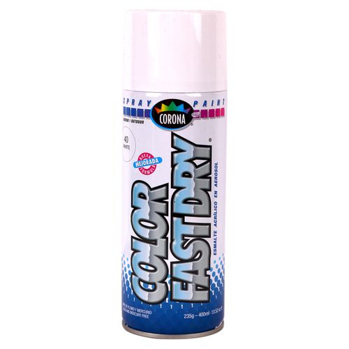 Pintura anticorrosiva acrílica Corona Fast Dry Color Blanco para Interior y Exterior -unidad