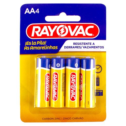 Bateria Rayovac Zinc Carbon AA 7Lpb - 4 Unidades