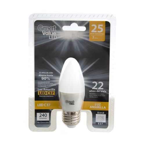Bombillo Led Tipo Vela 3W Luz Calida