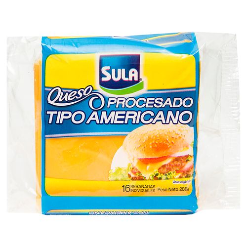 Queso Sula Procesado Tipo Americano Rodajas - 288Gr