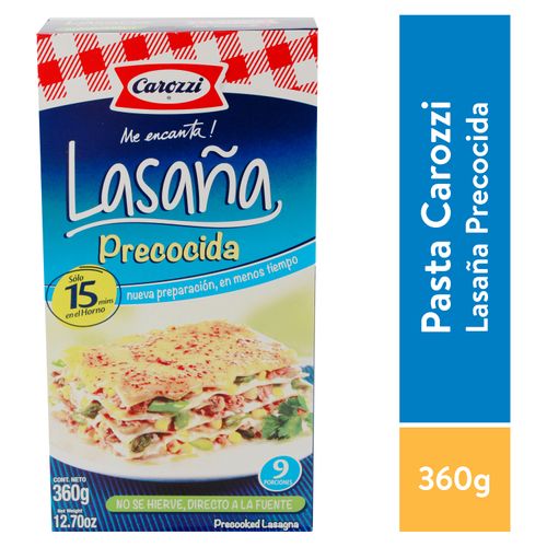 Pasta Carozzi Lasagña Precocida - 360gr