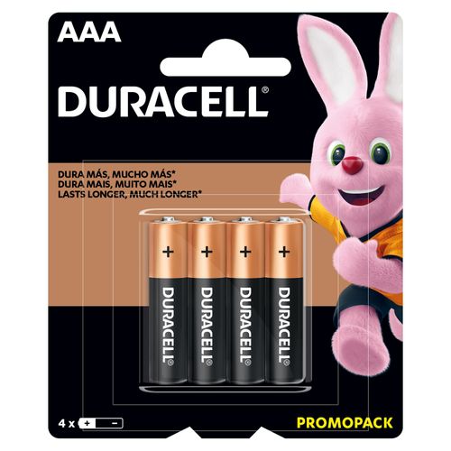 Bateria Duracell Alcalina AAA - 4 Unidades