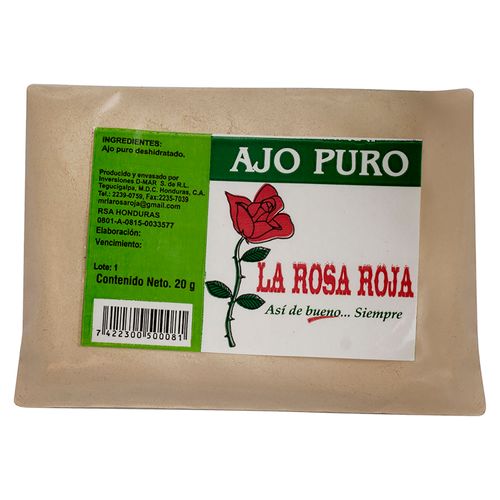 Especia Ajo Puro La Rosa Roja - 20Gr