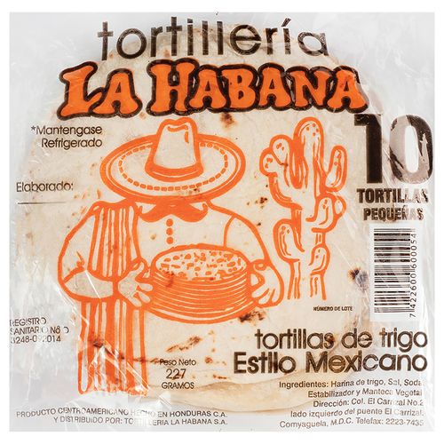 Tortillas La Habana De Harina 10 Unidades - 227Gr