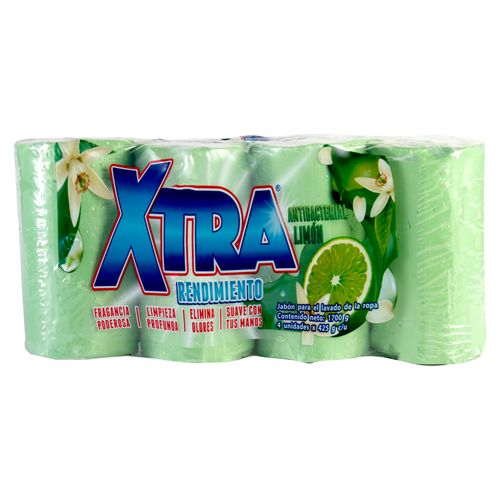 4 Pack Jabón Xtra Antibacterial De  Limon- 1700gr
