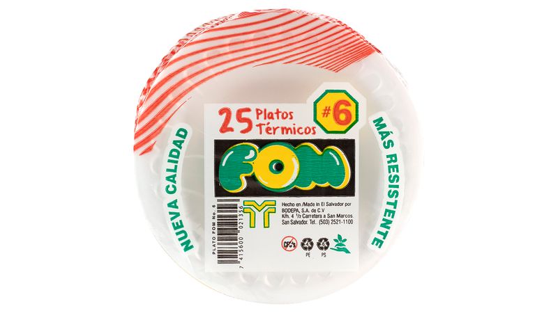 Comprar Plato Super Fom Desechable N7 - 25 Unidades