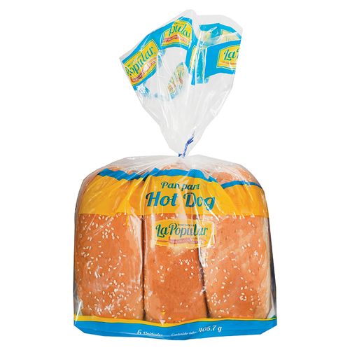 Pan La Popular Para Hot Dog - 406Gr