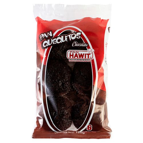 Pan Quequito  Hawit De Chocolate 6 Unidades- 186 gr