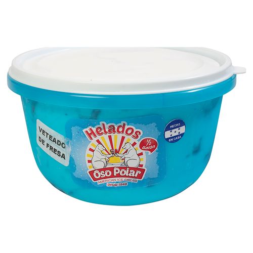 Helado Oso Polar Veteado De Fresa - Medio Galón