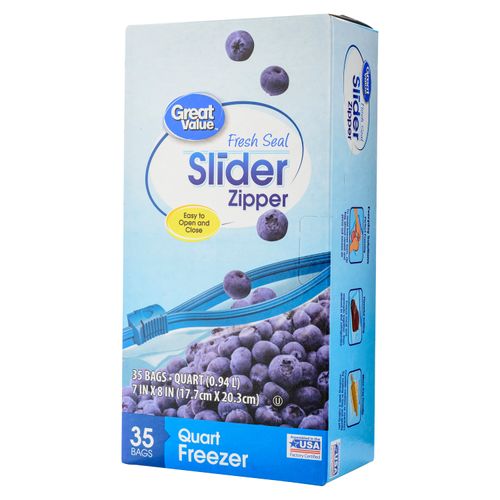Bolsa Great Value Para Alimento Uso Congelamiento Mediana - 35unidades