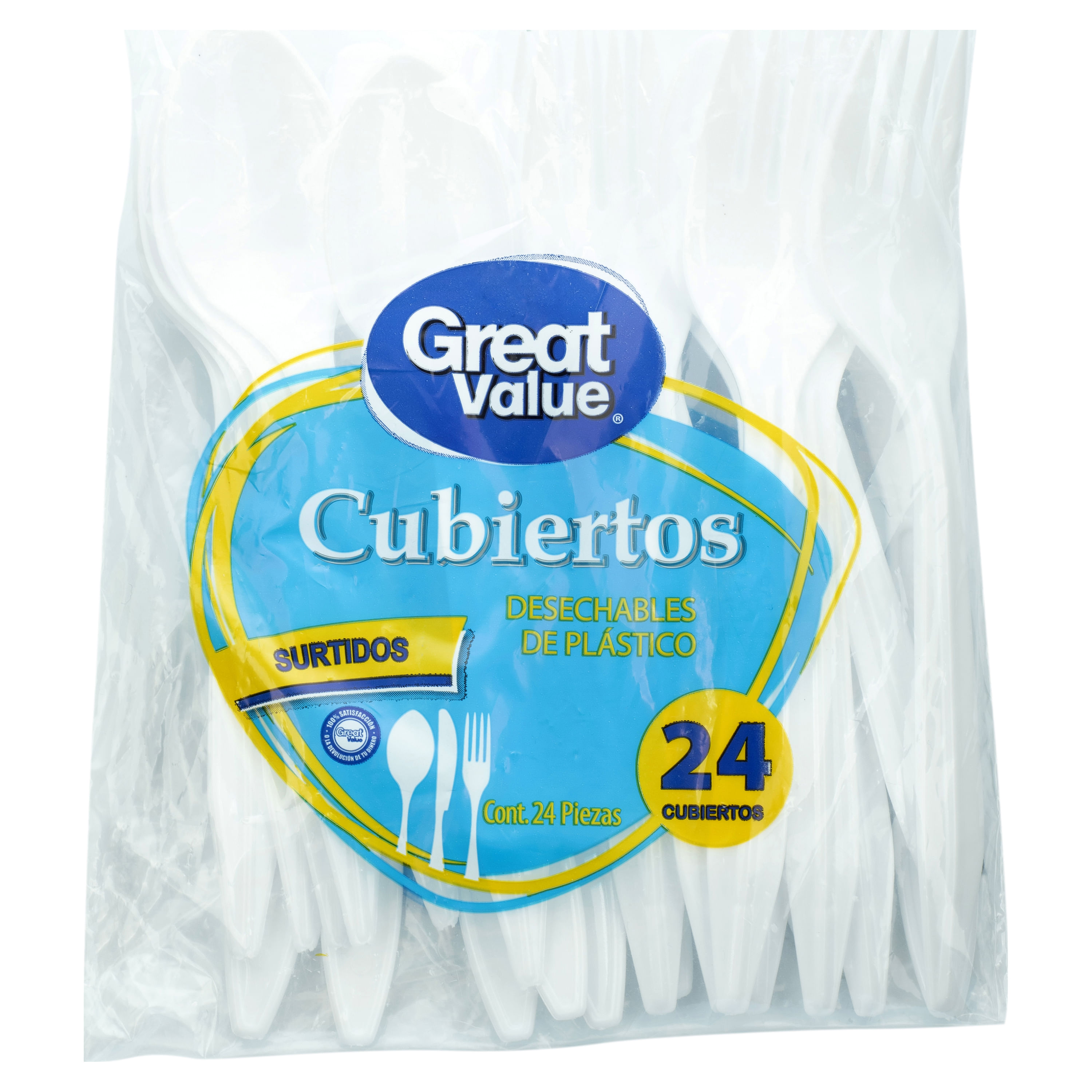 Comprar Juego Great Value Cubiertos Desechable Premium - 12 Unidades, Walmart Guatemala - Maxi Despensa