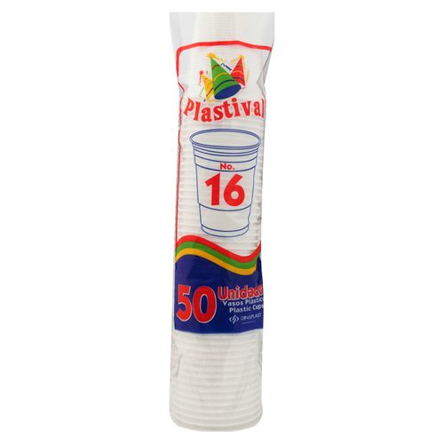 Vasos Plastival Desechable N16 - 50 Unidades