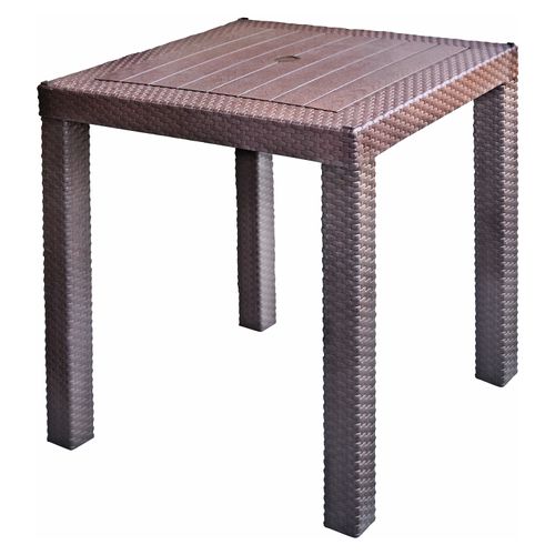 Me Mesa Plastica Rattan Color Café