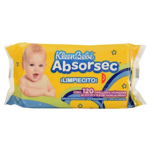 Toalla Humedas Huggies  Kleen Bebe Absorsec -120 Unidades