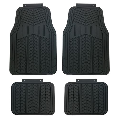 Set De Alfombra Auto Drive Hule Color Negro - Unidad