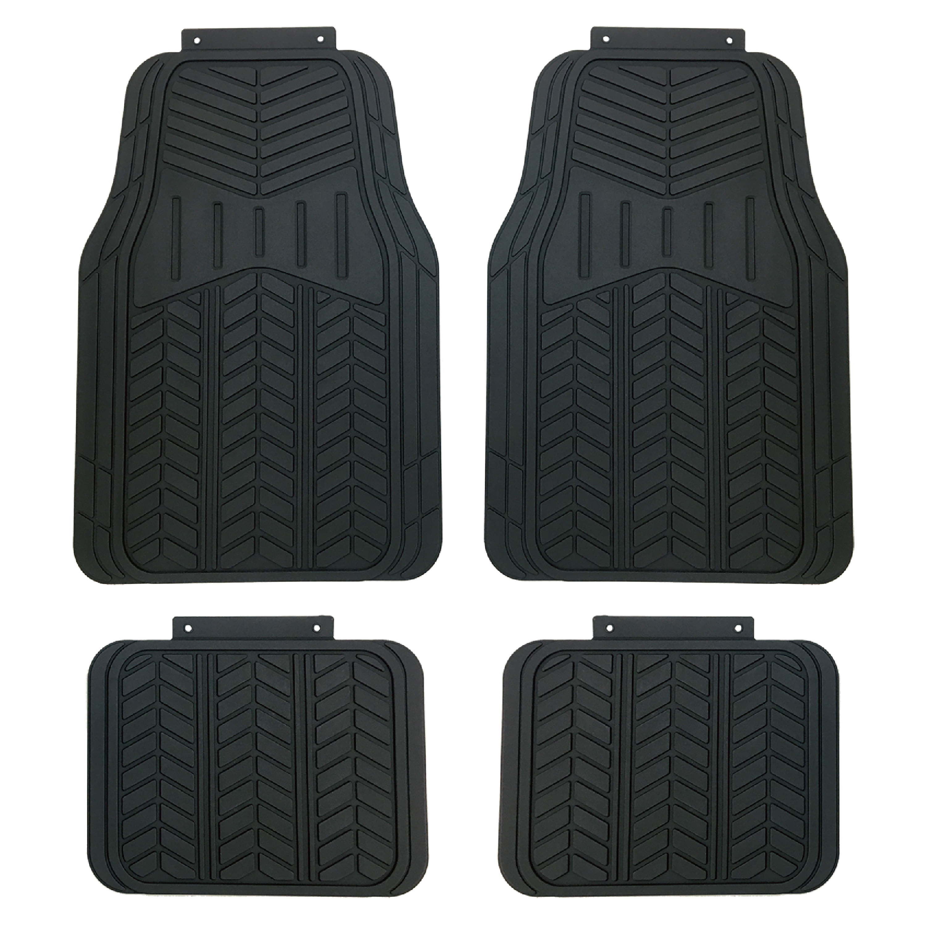  TLH Tapete de carga de color negro recortable para maletero de  coche con almohadilla negra para tablero de automóvil, ajuste universal,  alfombrillas de goma para el suelo, alfombras de piso para 