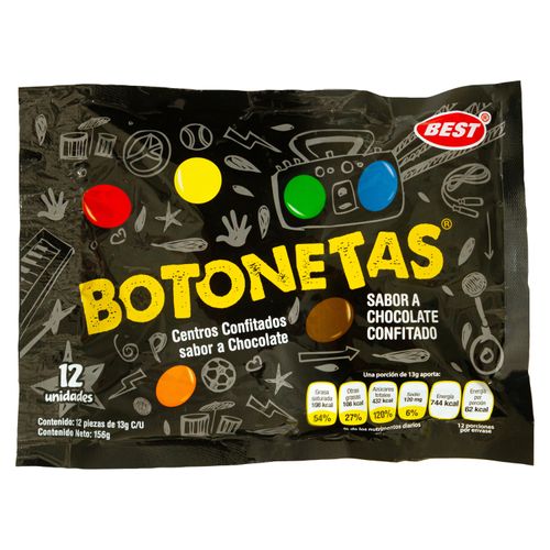 Botonetas Best Chocolate 12 Unidades - 156gr