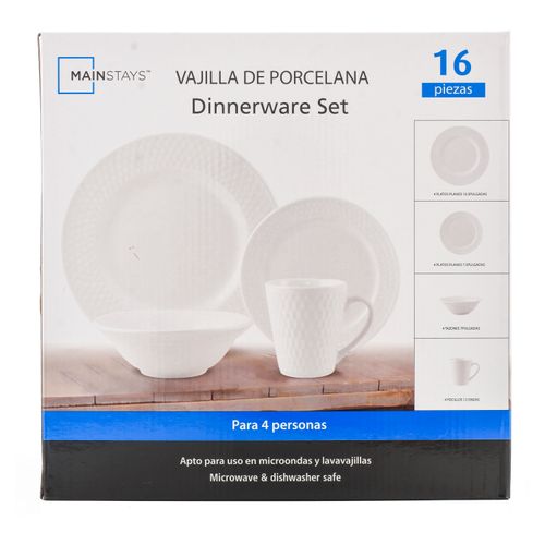 Ms Vajilla De Porcelana 16 Piezas