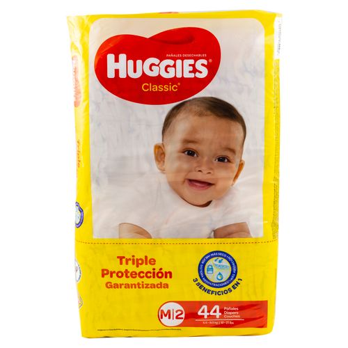 Pañal Huggies Classic Mega M- 44 Unidades