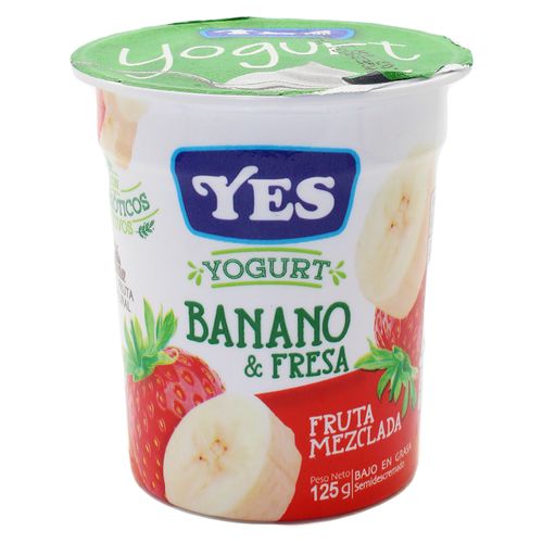 Yogurt Yes Fruta Banano Fresa - 125gr