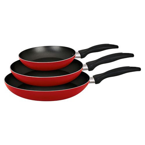 Set x2 Sartenes Antiadherentes Brinox Ø18Cm y Ø22Cm Aluminio - Rojo — HTS