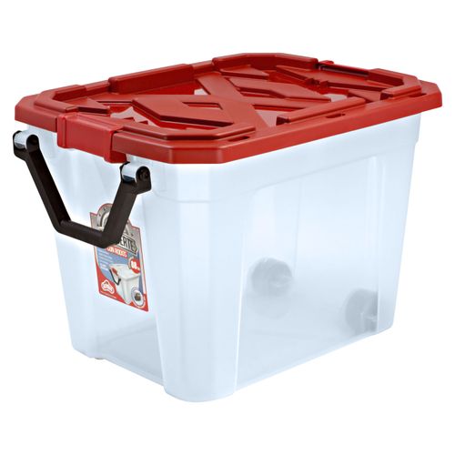 Caja Fuerte Con Rodos Rojo 88 Litros