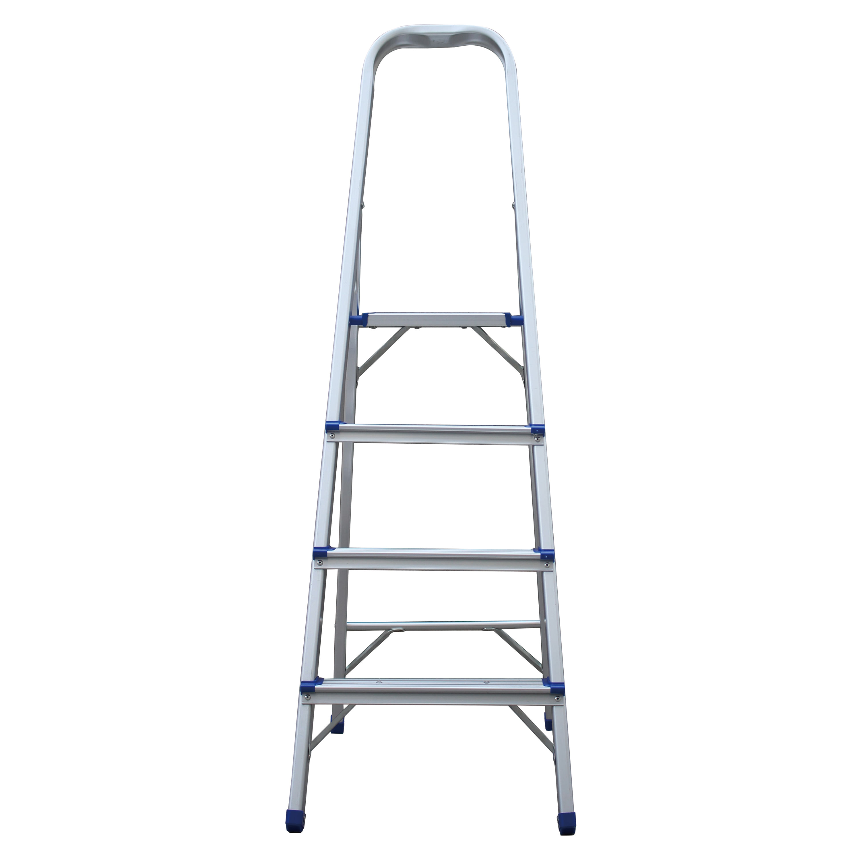Escalera plegable de acero de 4 pasos con barandillas de seguridad (carga  de 150 kg) - Capacidad de 330 libras, escalón de 4 peldaños, ligero y  resistente