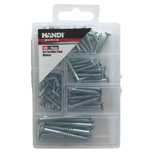 Set Tornillos Handiworks Para Madera - 120 Piezas