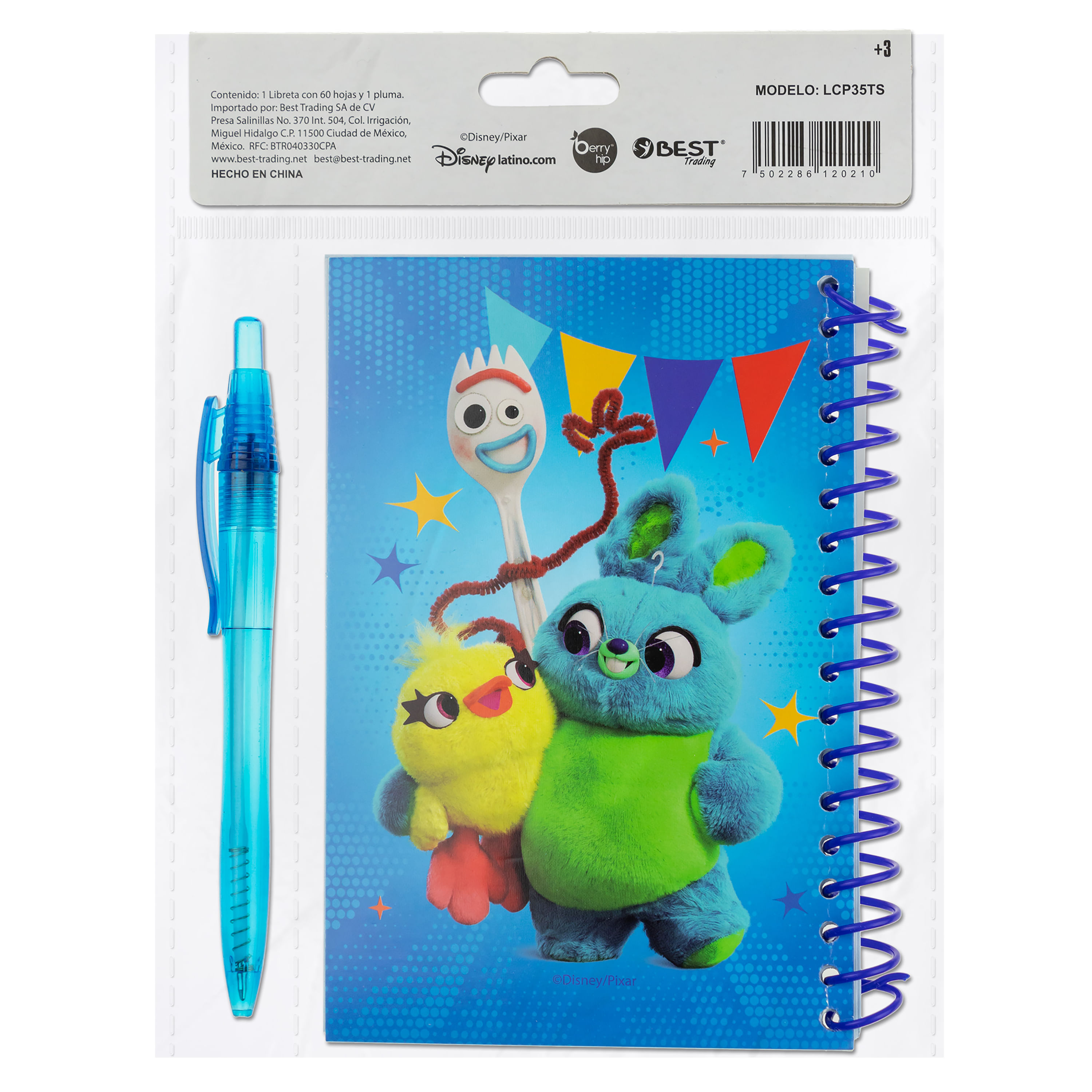 Libreta Argollada con Marcapaginas A7 Hamm Disney Colección Toy Story 70  Hojas Rayada