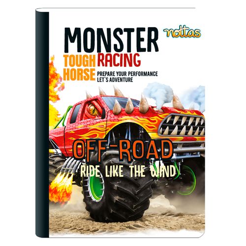 Cuaderno Cosido Pequeño 100H Rayado Diseño - Monster