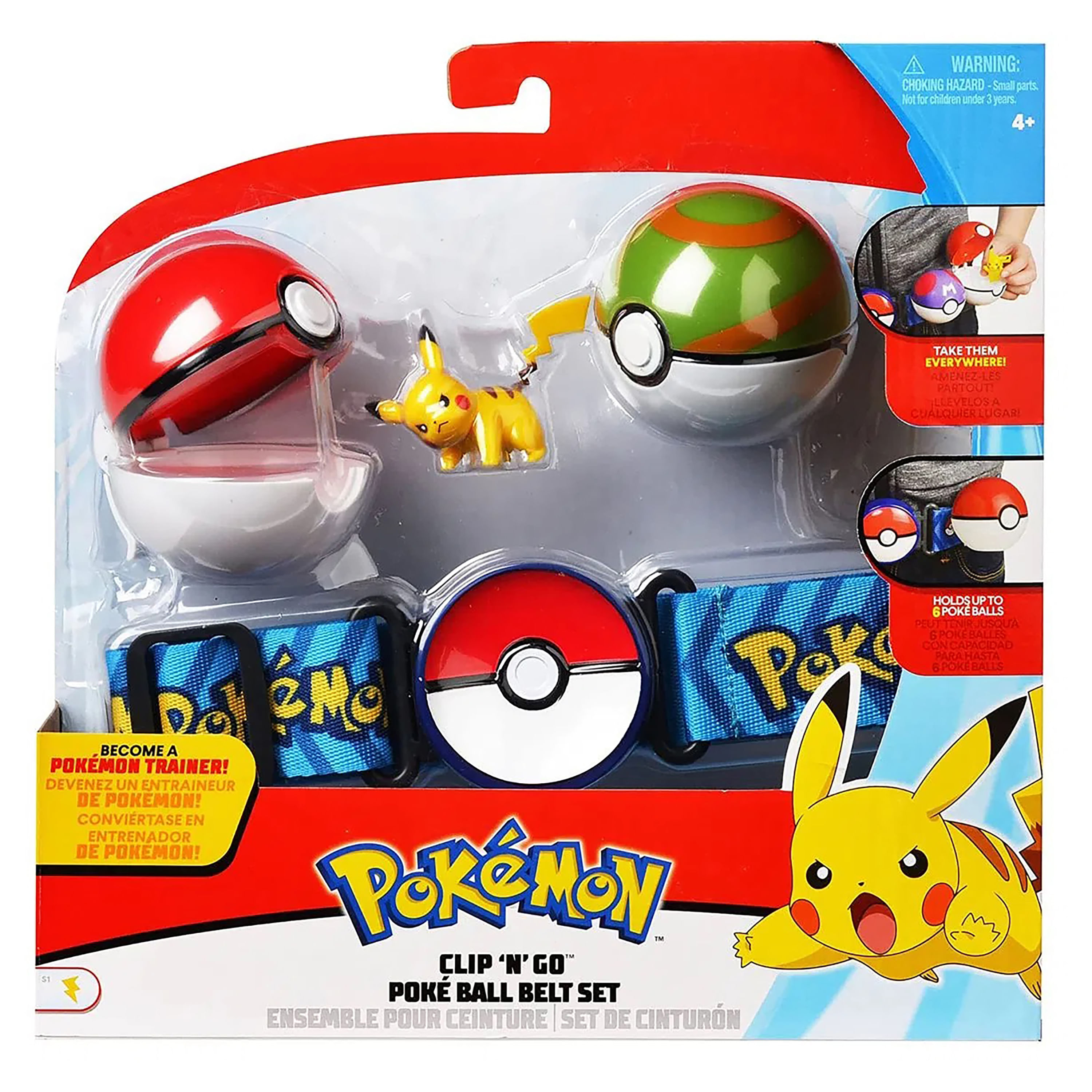 Pokémon - Ensemble de ceinture Clip 'N Go pour ballon Poké - Poké Ball,  Luxe Ball et Pikachu no 7