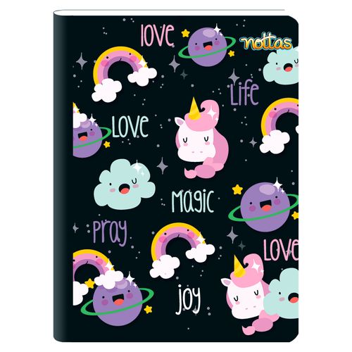 Cuaderno Cosido Grande 100H Rayado Diseño Unicornio