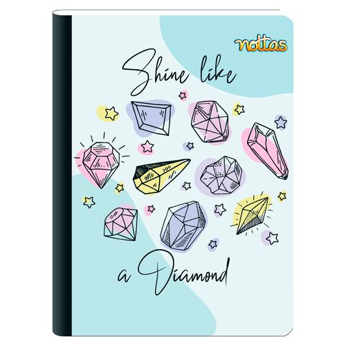Cuaderno Cosido Pequeño 100H Rayado Diseño - Gemas