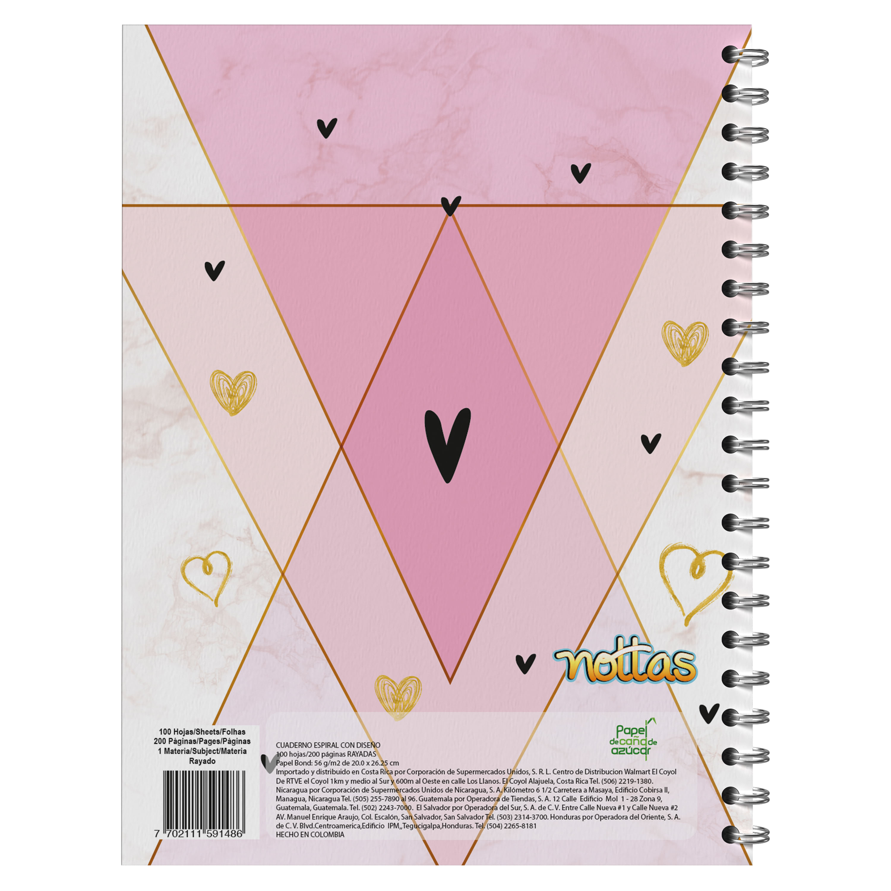 Comprar Cuaderno Espiral 100 Hojas Rayado Diseño - 4 Fem | Walmart Honduras