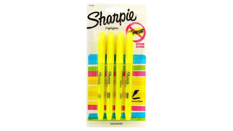 Sharpie - Subrayadores amarillos (2 a 4 paquetes (total de 8 subrayadores)  : : Oficina y papelería