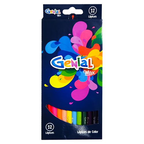 Lápiz De Color Genial  Max Largo - 12 Unidades