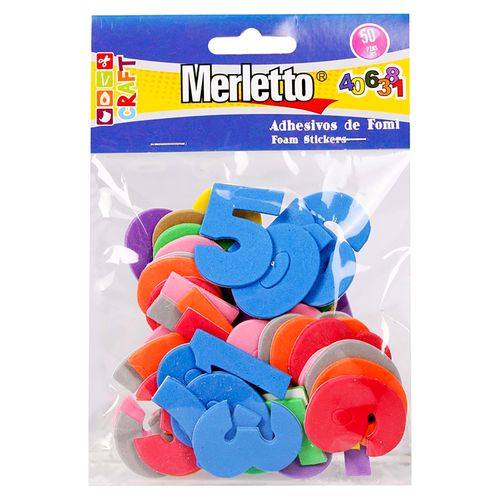 Foamy Adhesivo Pqt50 Numeros Merletto