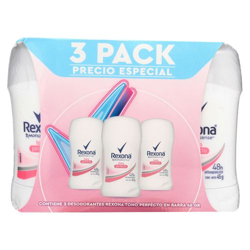 3Pack Rexona Barra Tono Perfecto 135Gr