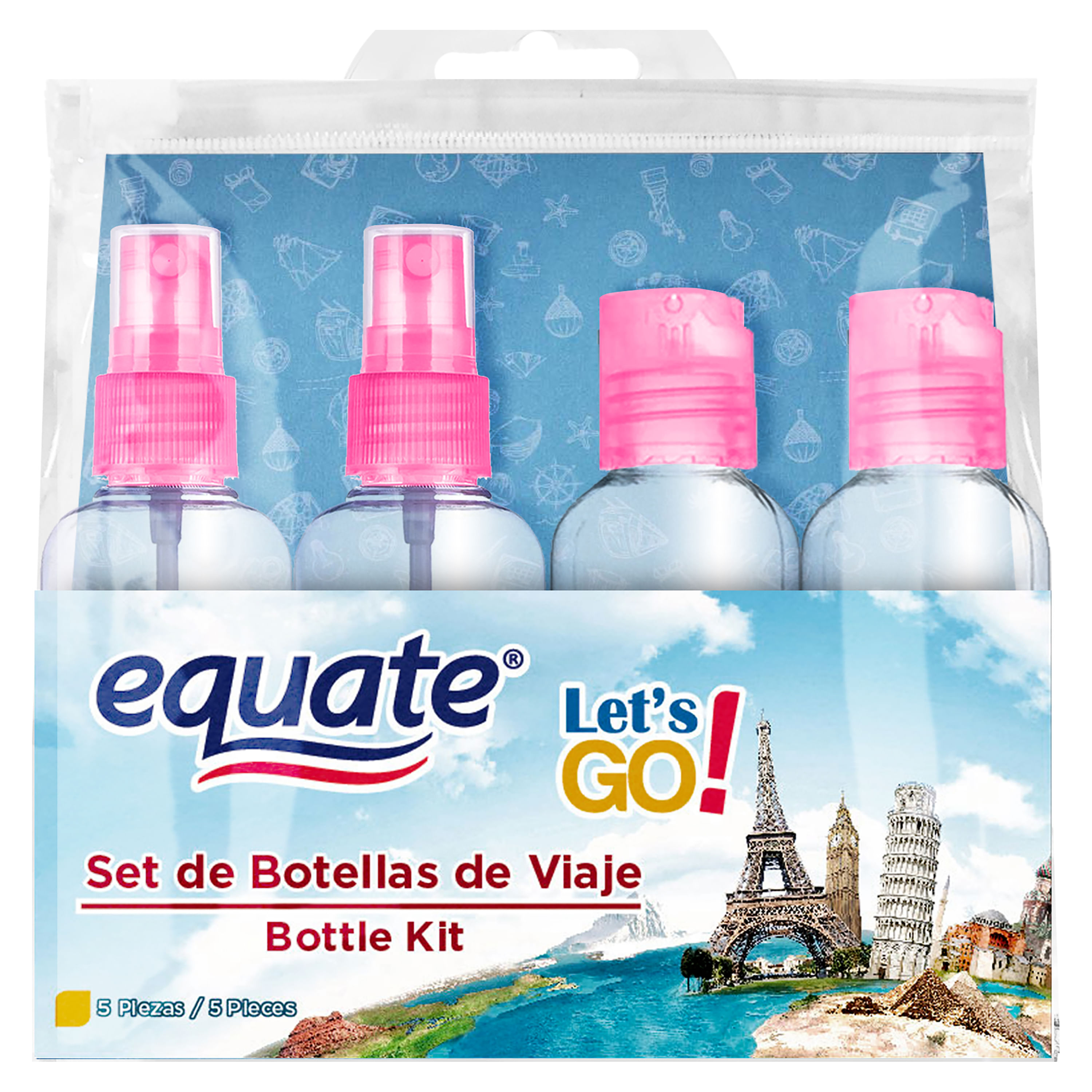 Botellas Para Viaje Kole de Plástico Set de 6 Piezas