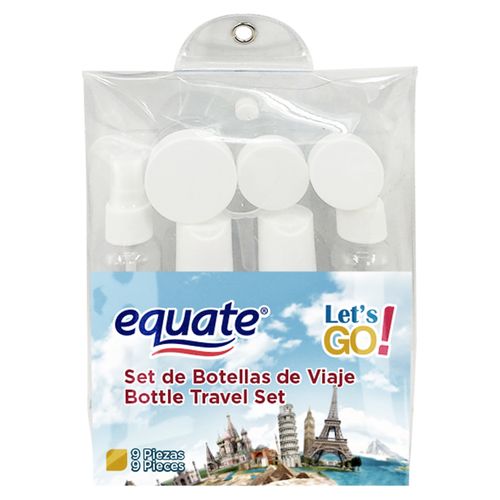 Set Equate  Botellas De Viaje 9 Piezas