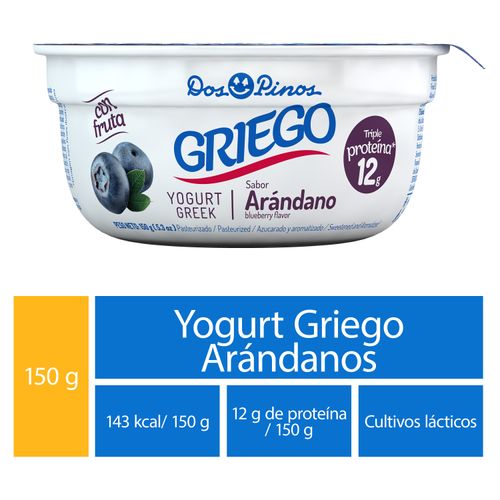 Yogurt Dos Pinos Griego Arandano - 150Gr