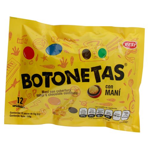 Botonetas Best Mani Chocolate 12 Unidades -156gr