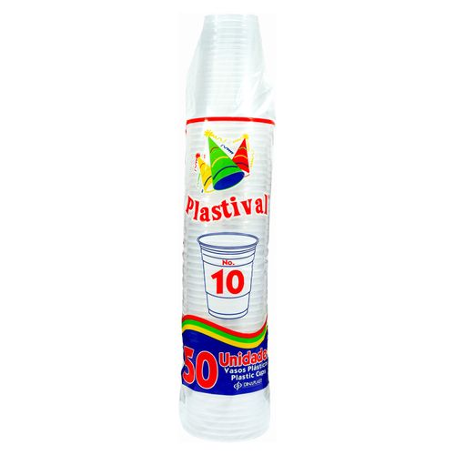 Vasos Plastival Desechables 50 Unidades-10oz