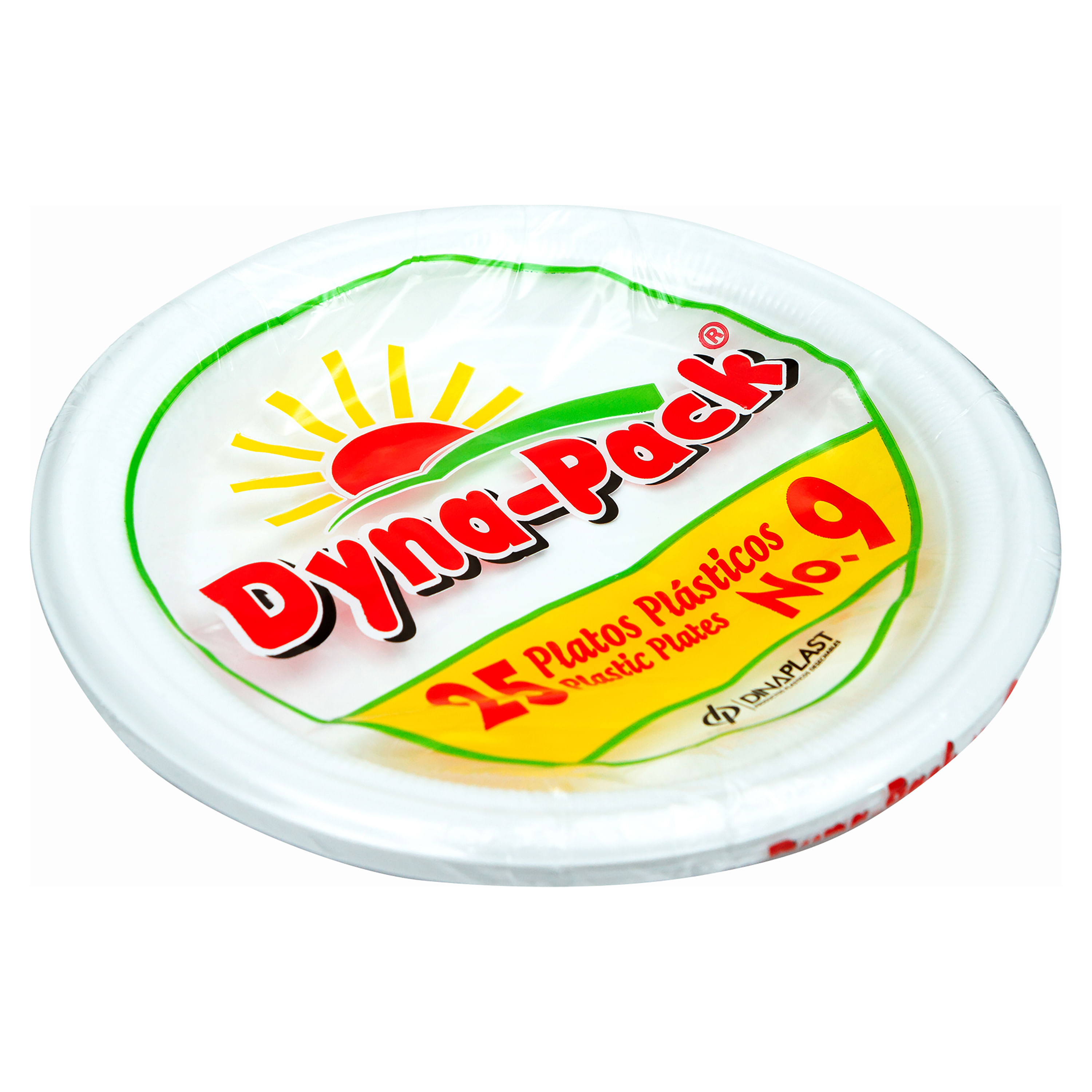Platos dynapack desechable de plástico #9 25 un