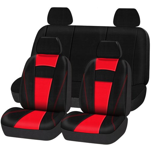 Set Fundas Para Asiento Ad Negro Y Rojo