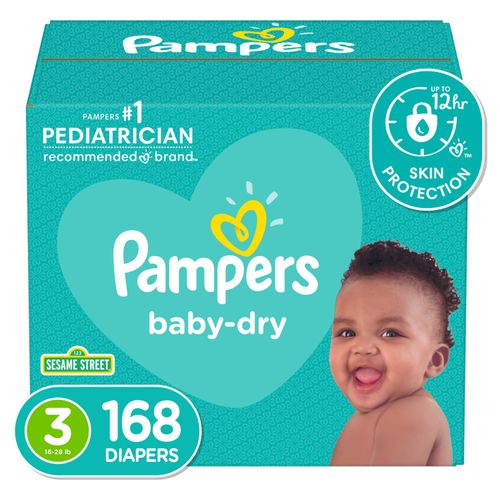 Pañales Pampers Baby Dry Tamaño 3 -  168 Unidades