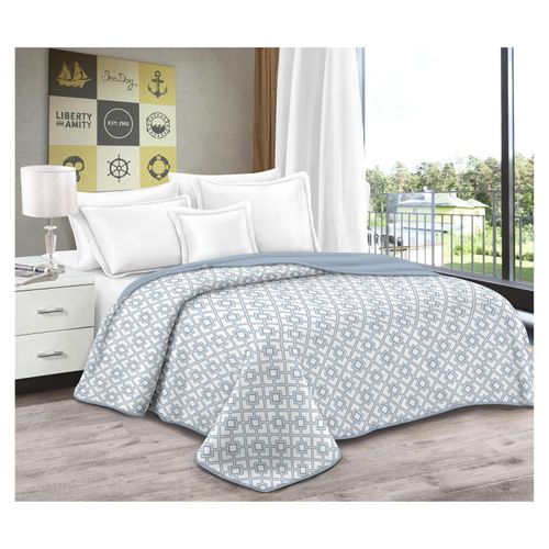 Set Cubrecama Mainstays 3 Piezas Azul Estampada